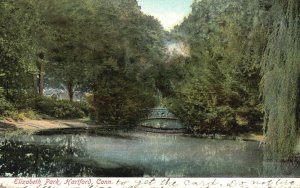 Vintage Postcard Scenic Forest River View Elizabeth Park Hartford Connecticut CT