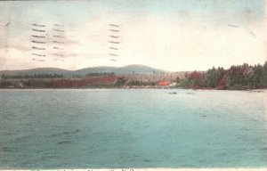 Vintage Postcard 1907 Scenic View Lake Overlooking Mountain Backgrounds Forest