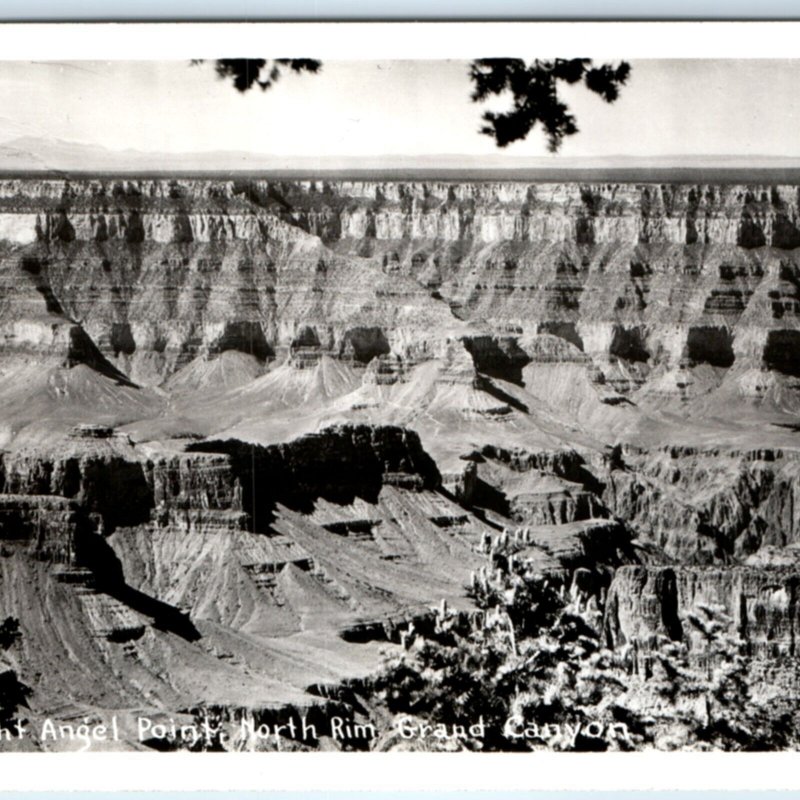 c1940s Grand Canyon, AZ Bright Angel Point RPPC North Rim Real Photo A130