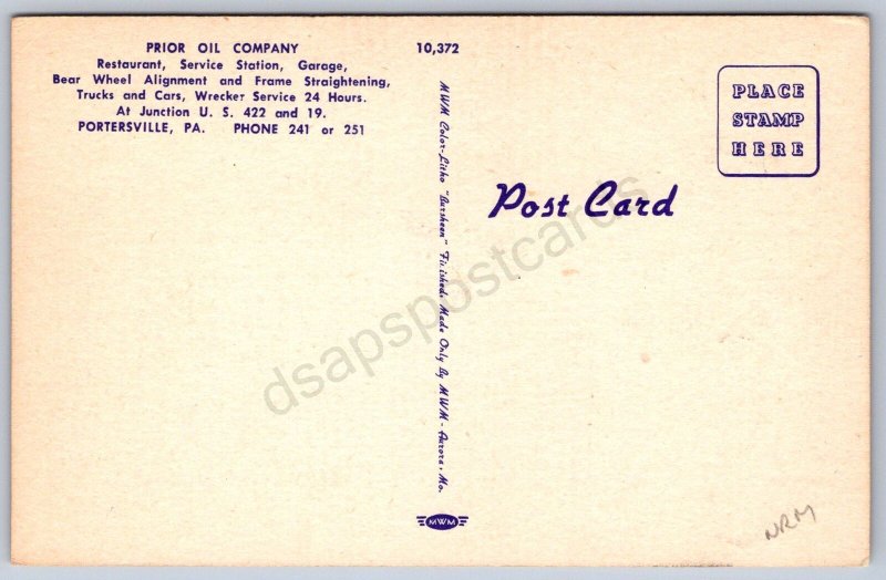 K11/ Portersville Pennsylvania Postcard Linen Prior Oil Co Trucks  318