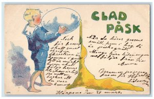 c1905 Easter Boy Hatched Egg Clad Pask Sweden Posted Antique Postcard
