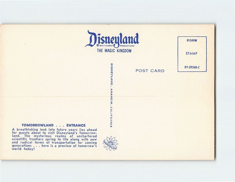 Postcard Entrance, Tomorrowland, The Magic Kingdom, Disneyland, Anaheim, C. A.
