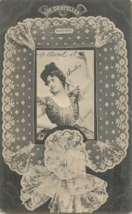 Valencian Lace woman folk type France 1903 postcard