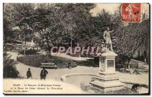 Postcard Old Alais Bosquet Pastor monument and bust of the poet Cevenol The F...