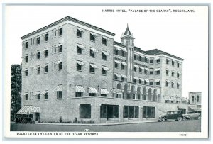 c1940's Harris Hotel Palace Of The Ozarks Exterior Rogers Arkansas AR Postcard