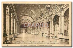 Old Postcard Palace of Versailles Hall of Mirrors