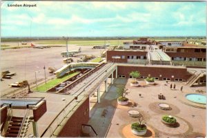 England UK  LONDON AIRPORT Terminal & Airplanes 1967 4X6 Aviation Postcard