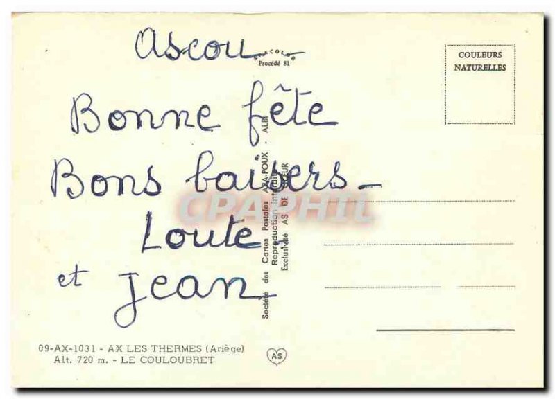 Postcard Modern Ariege Ax les Thermes Couloubret