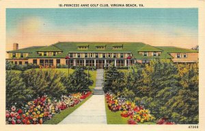 VA, Virginia Beach  PRINCESS ANNE GOLF & COUNTRY CLUB  c1940's Linen Postcard