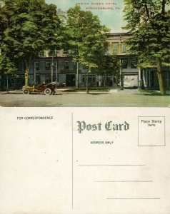 STROUDSBURG INDIAN QUEEN HOTEL ANTIQUE POSTCARD