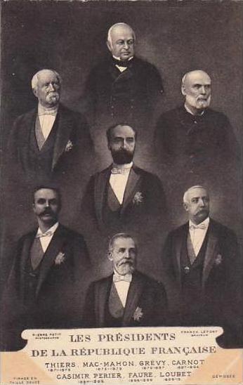 France Les Presidents De La Republique Francaise Late 1800s