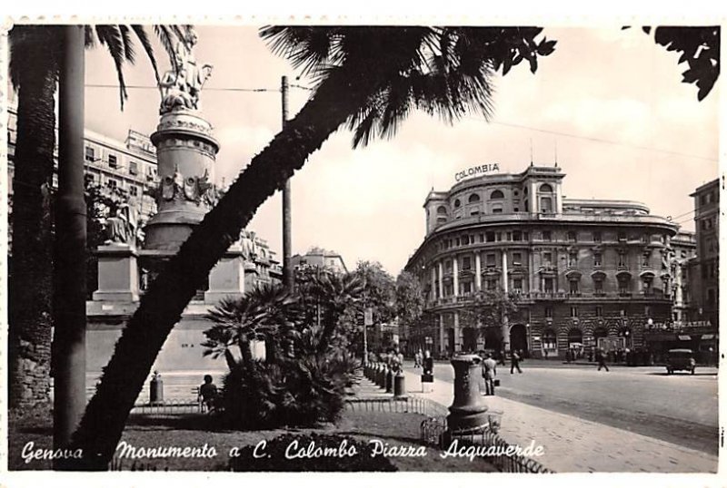 Genova Monumento a C Calombo Piazza Acquaverde Italy 1960 