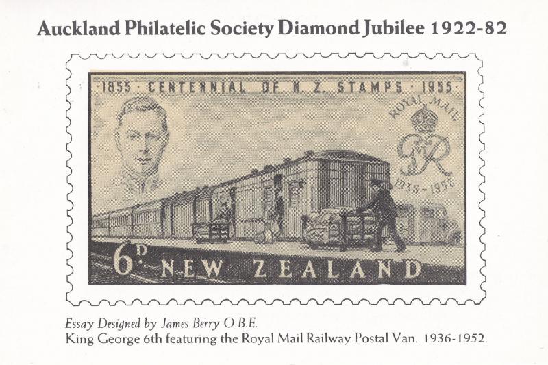 King George VI Train Stamp Auckland New Zealand 1982 FDC Postcard