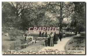 Paris (17) Old Postcard Parc des Batignolles lawn