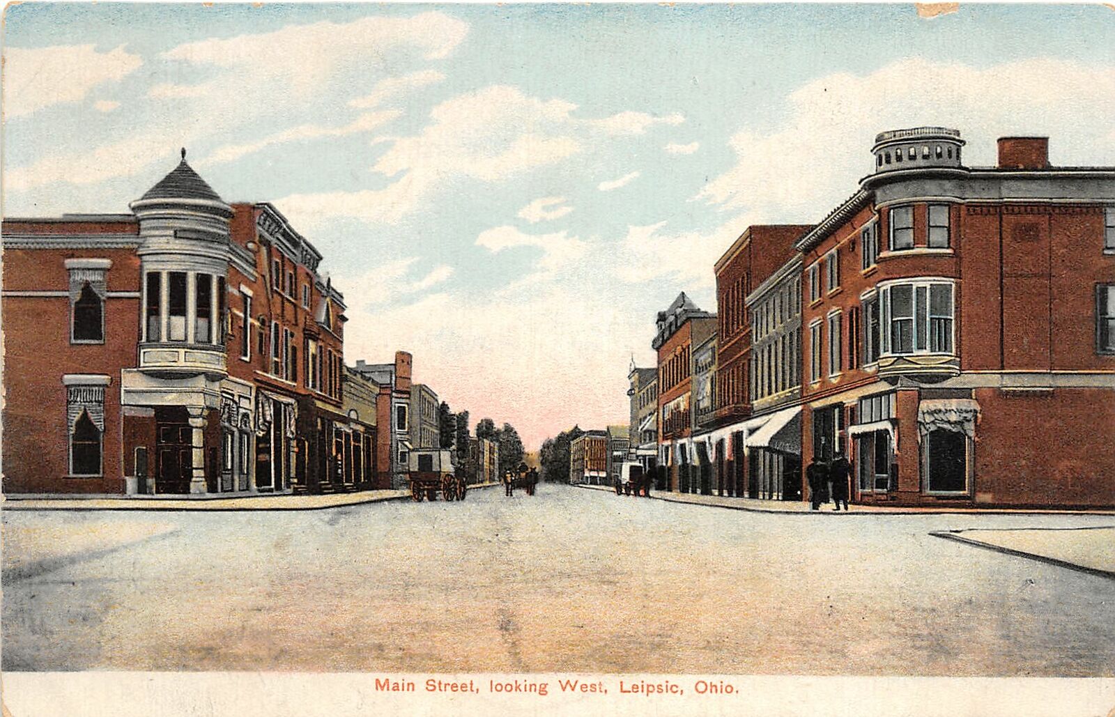 MANSFIELD OHIO MAIN STREET LOOKING SOUTH OLD VIEW POSTCARD (E-31)