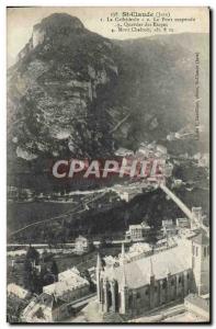 Old Postcard St Claude La Cathedrale The Suspension Bridge District Steps Mon...