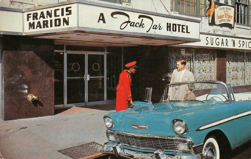 FRANCIS MARION HOTEL Charleston, SC Jack Tar Hotel c1950s Vintage Postcard