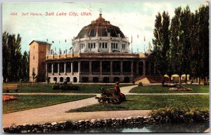 Salt Lake City Utah UT, 1907 Salt Palace, Mansion, Park Pathway, Postcard