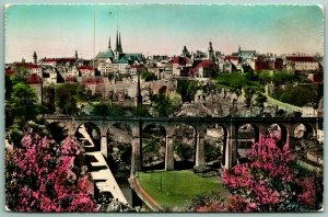 RPPC Birds Eye View Luxembourg UNP DB Postcard G9