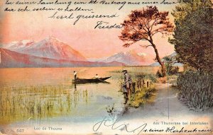 LAC DE THOUNE SWITZERLAND~AM THUNERSEE bei INTERLAKEN~1905 PHOTO POSTCARD