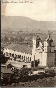 Vtg Santa Barbara Mission California CA Unused Albertype Postcard