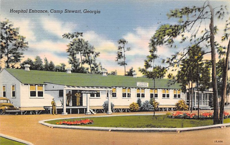 Hospital Entrance at Camp Stewart Georgia USA Military Unused 