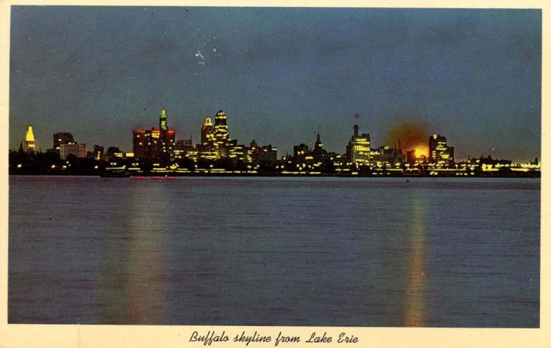 NY - Buffalo.  Skyline from Lake Erie, early 1960's