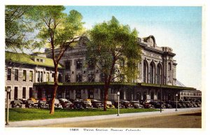 Postcard TRAIN STATION SCENE Denver Colorado CO AP3725