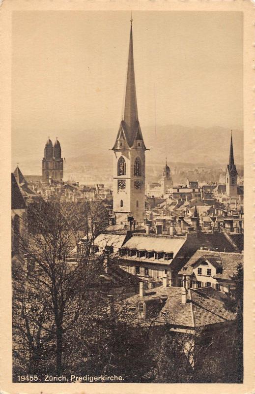 B23914 Zurich Predigerkirche Photo PPC  switzerland real photo