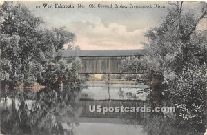 Old Covered Bridge over Presumpscot River in West Falmouth, Maine
