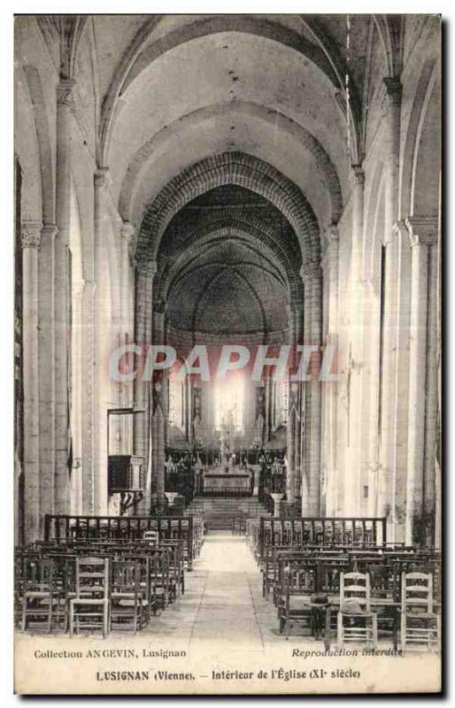 Old Postcard Lusignan (Vienna) Interior of I Church