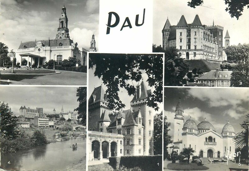 Postcard France Pau several aspects