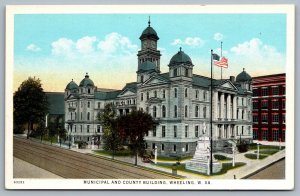 Postcard Wheeling West Virginia c1920s Municipal And County Building