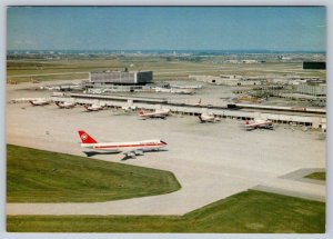 Air Canada 747 Jet, Terminal 2, Toronto Airport, Ontario, Aerial View Postcard#1