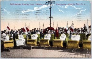 Atlantic City New Jersey NJ, 1915 Suffragettes Rolling Chair Parade, Postcard
