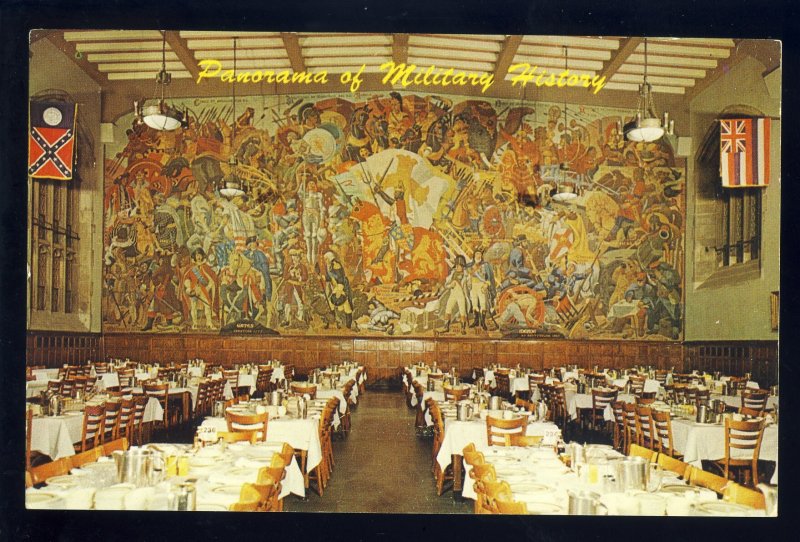 West Point, New York/NY Postcard, US Military Academy, Mural In Dining Room