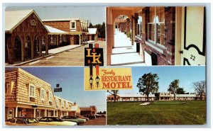 Ashland Ohio OH Postcard LK Family Restaurant Motel Multiview Posted Vintage