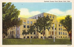 Enid Oklahoma 1940s Postcard Garfield County Court House