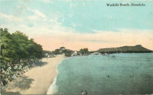 Hawaii C-1910 Waikiki Beach Honolulu Beautiful Hawaii South Seas Postcard 22-442