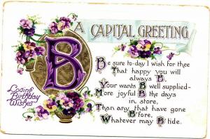 Letter B Loving Birthday Wishes