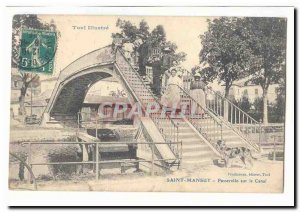 Toul illustrates Old Postcard Saint Mansuy footbridge over the canal