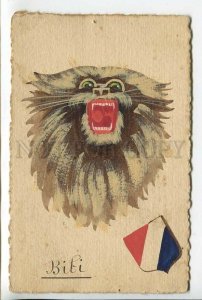 439024 WATERCOLOR Monkey Bibi FLAG Netherlands Vintage postcard Hand Painted