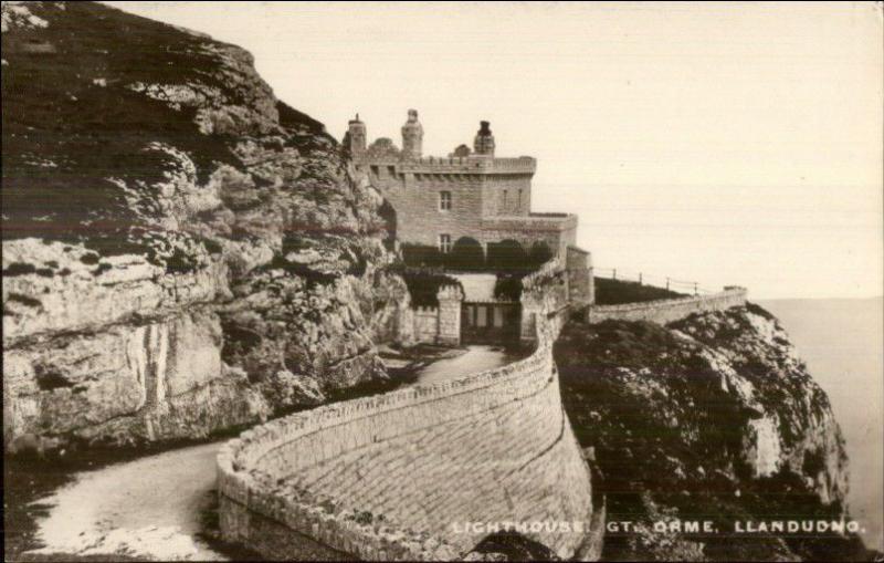 Llandudno Wales Lighthouse Gt. Orme c1910 Real Photo Postcard