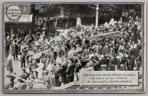 Postcard Windsor UK c1910 Funeral King Edward VII King & Queen Following Coffin