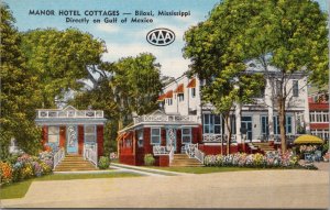 Manor Hotel Cottages Biloxi Mississippi Postcard PC447