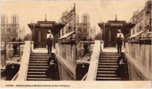 CPA PARIS 5e Station de St-michel Chemin de fer d'orleans STEREO (1247234)