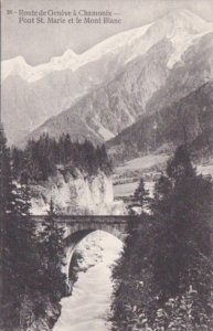 France Pont St Marie et le Mont Blanc Route de Geneve a Chamonix