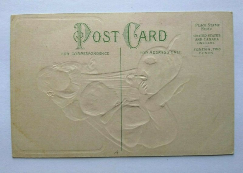 Halloween Postcard Paul Finkenrath Embossed 778 Children With JOL Unused