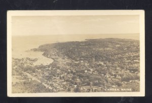 RPPC CAMDEN MAINE DOWNTOWN BIRDSEYE VIEW VINTAGE REAL PHOTO POSTCARD