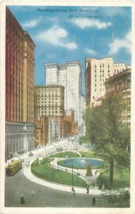 Bowling Green NY Fountain WB Postmarked 1920 NAVY Cancel